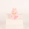 Flocked Mini Labubu Figurines Colorful Gradient Desk Toys