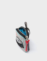 Florence Pouch Charm - Eggshell Blue Leather Keychain Eye Applique