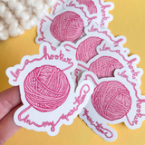 Hooker in My Spare Time Yarn Vinyl Sticker