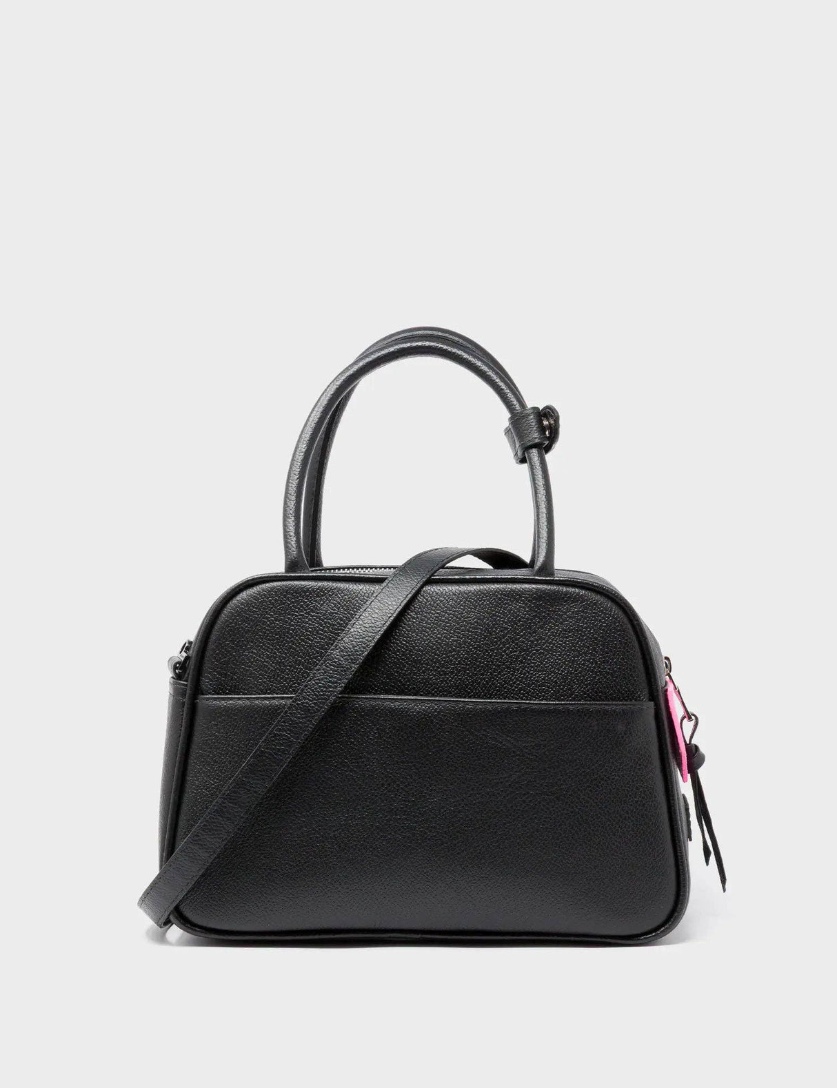 Marino Medium Crossbody Black Leather Bag - Tiger And Snake Print