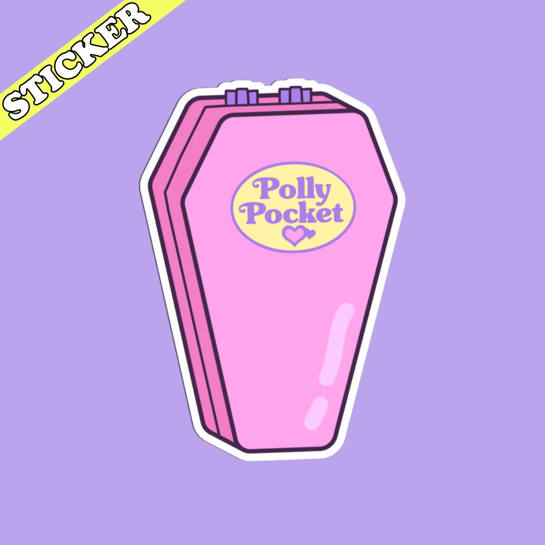 Polly Pocket Coffin Sticker, Retro Pastel Goth, Cute 90s y2k