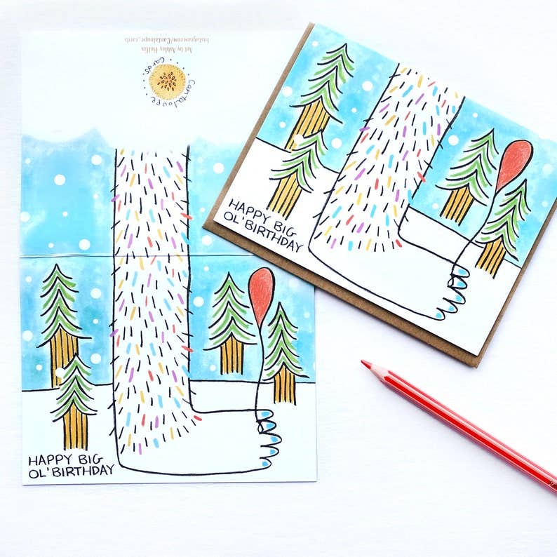Yeti Birthday Card