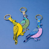 Leather Feral Pigeon Key Fob
