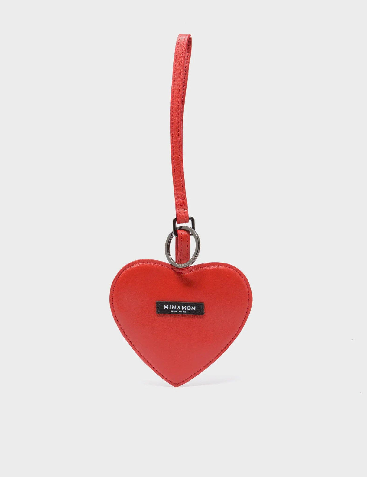 Heart - Poppy Red Leather Bag Charm