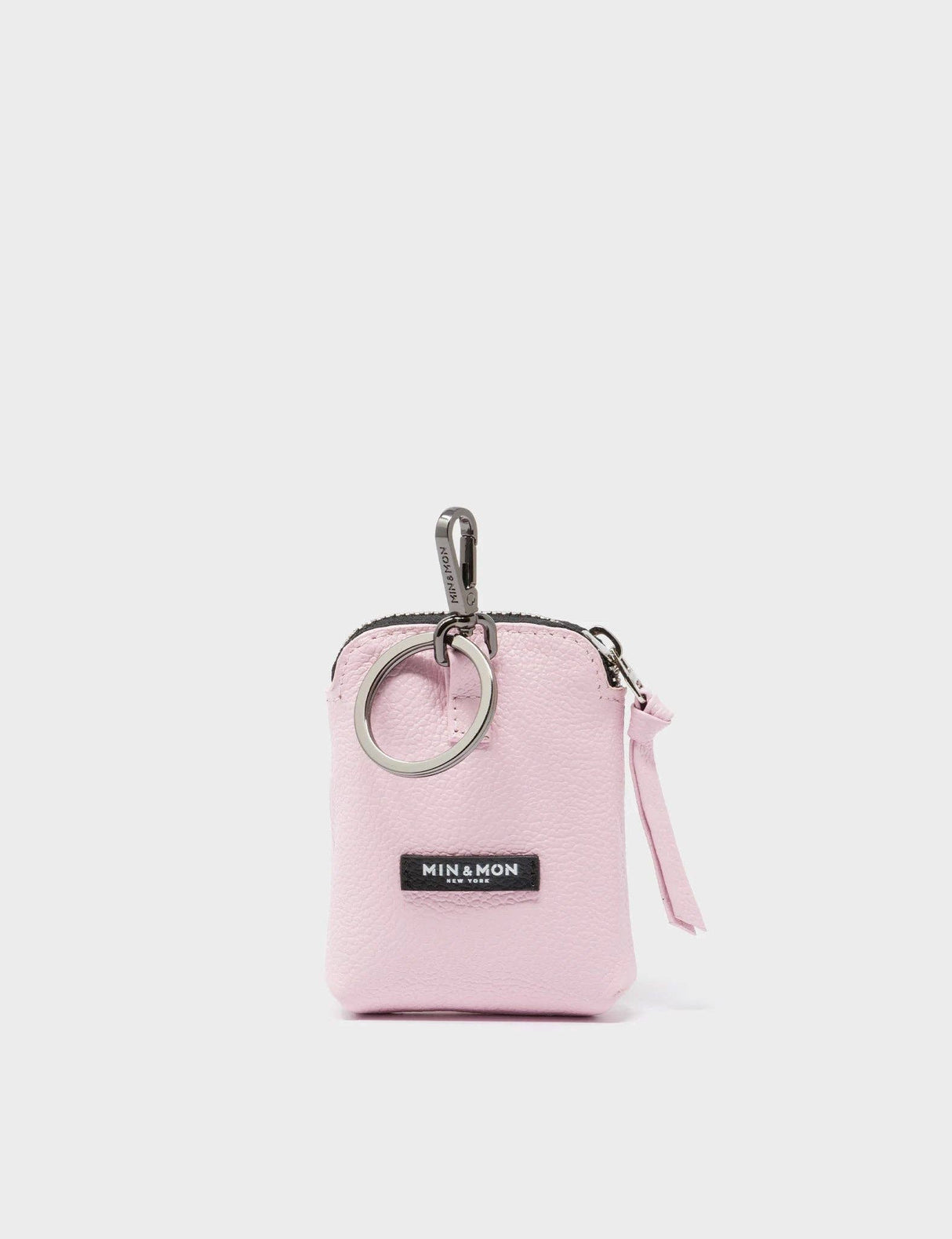 Florence Pouch Charm - Lilac Leather Keychain Tiger Embroidery