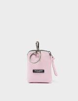 Florence Pouch Charm - Lilac Leather Keychain Tiger Embroidery