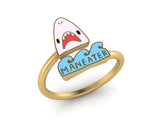 Maneater Shark Adjustable Ring 18k Gold