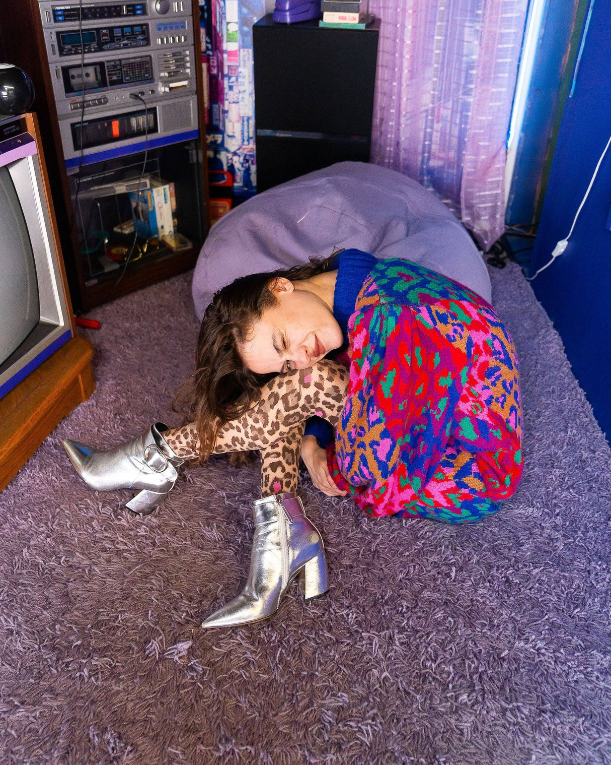 Pink Pop Leopard Print Sheer Tights