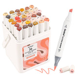 Dual-Tip Skin Tone Alcohol-Based Marker - Set of 36