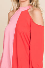 Cold Shoulder Color Block Top