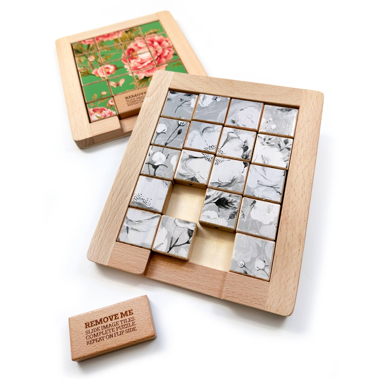 Dualities Wooden Sliding Puzzle Color v. Black+White