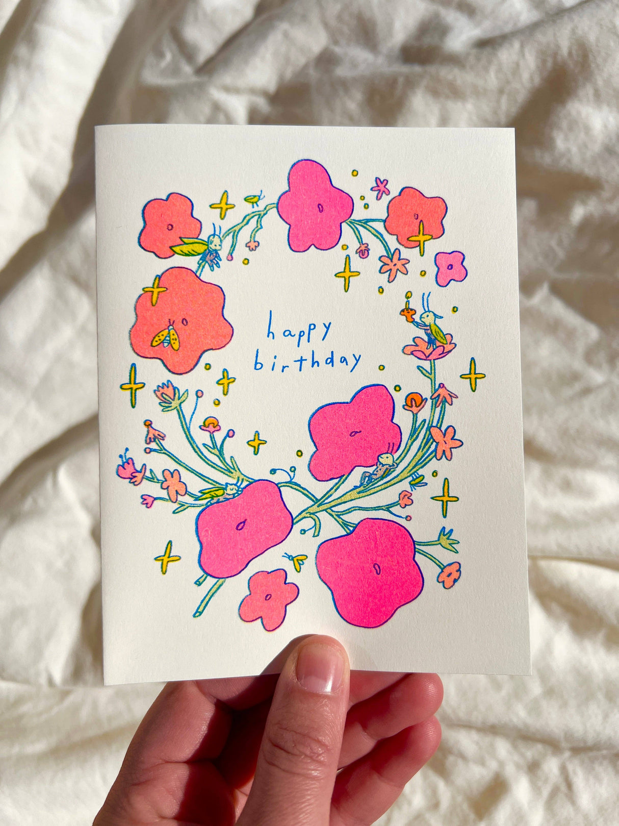 Little Bugs Risograph Birthday Card