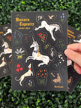Unicorn Tapestry Medieval Sticker Sheet