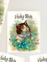 Kitty Cat Holy Shit Greeting Card