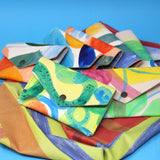 Hand Painted Leather Popper Purse