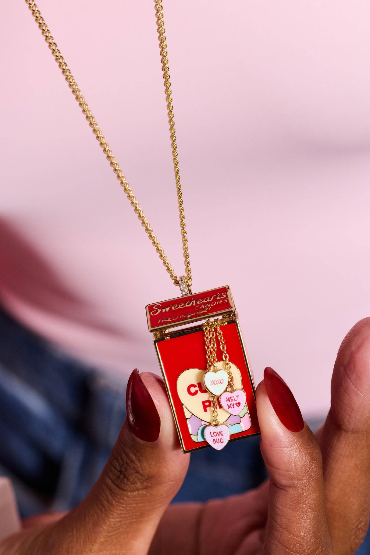 Sweethearts® Box Locket And Heart Charm Necklace