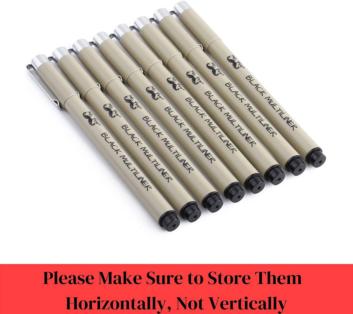 Black Multiliner Drawing Pens - 8 Pack