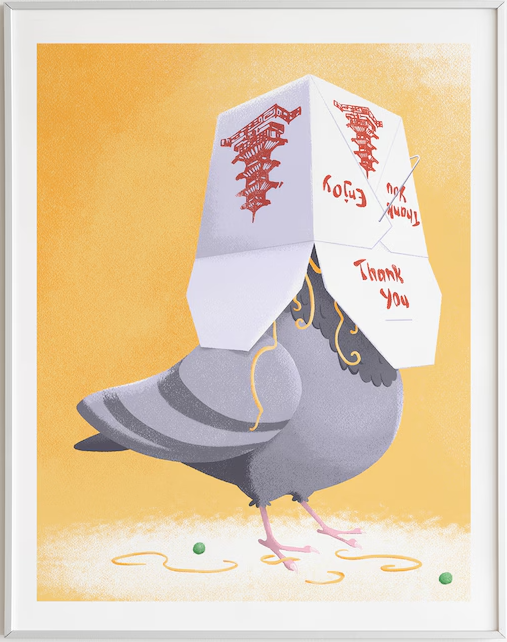 Trash Pigeon Art Print