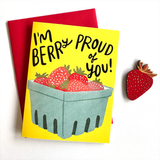 Berry Proud Strawberry Magnet w/ Greeting Card