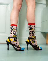 Felix the Cat Bag of Tricks Shimmer Sheer Crew Sock