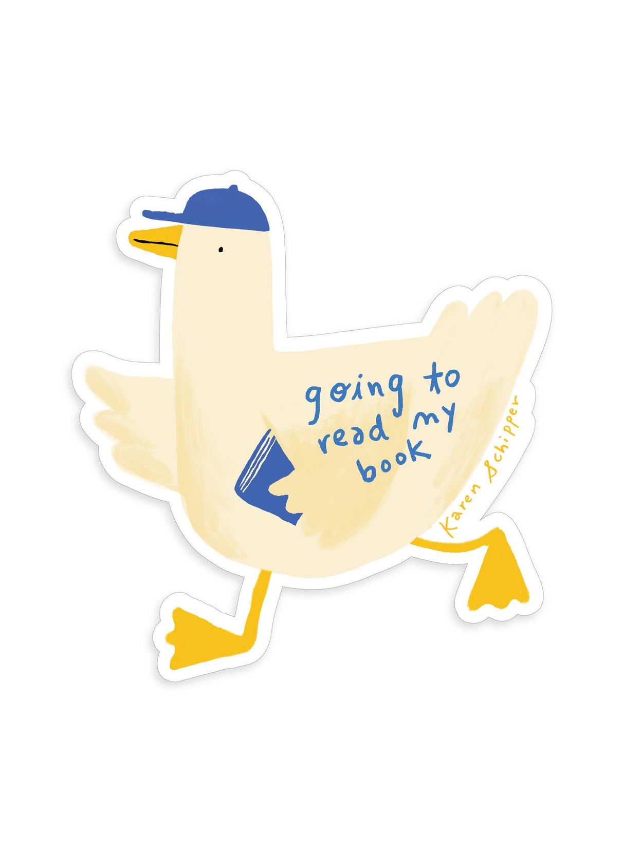 Duck Reader Sticker - Cute Book Animal Sticker