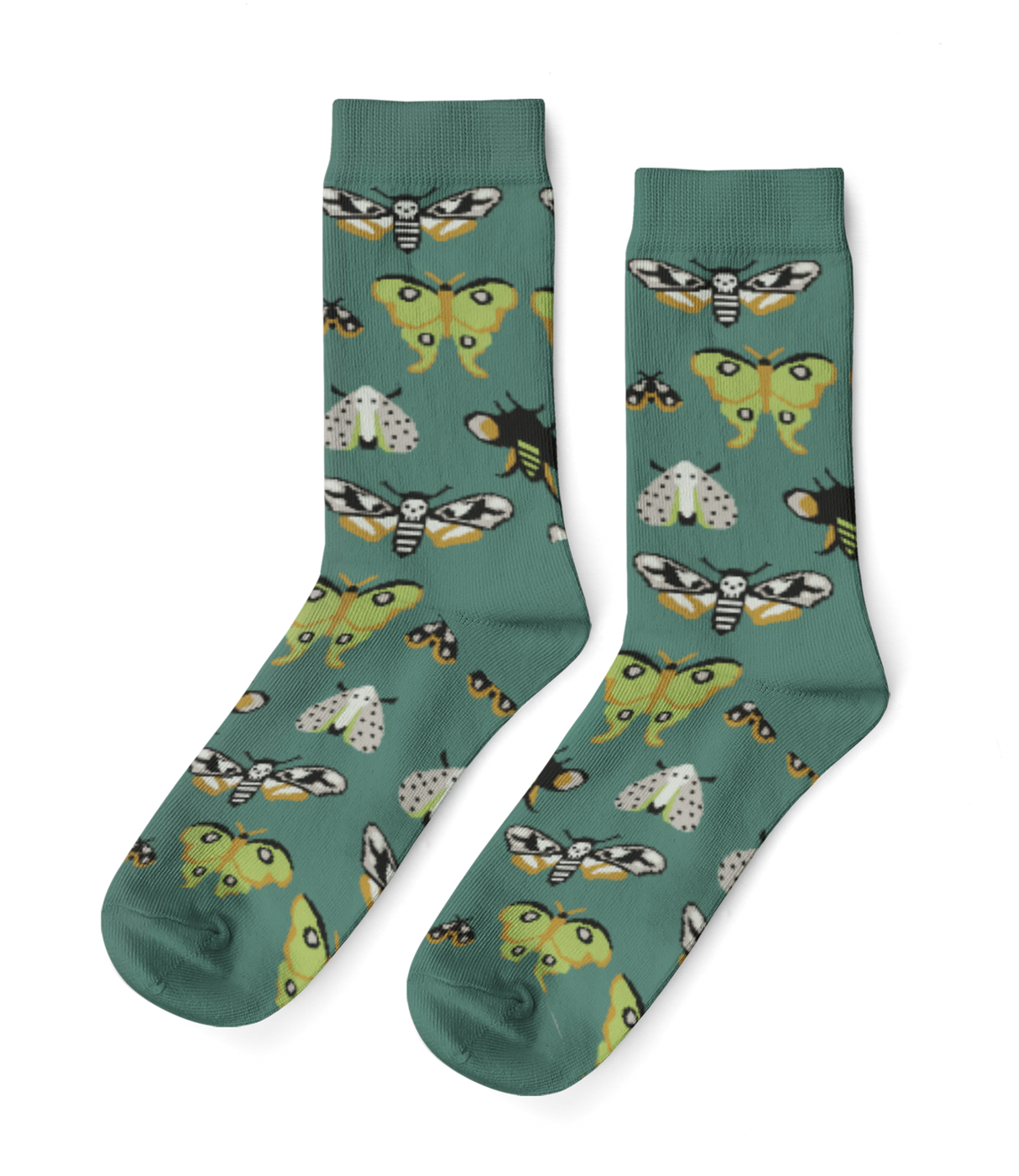 Large Moths Crew Socks