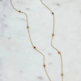 Cubic Zirconia Rainbow Station Necklace