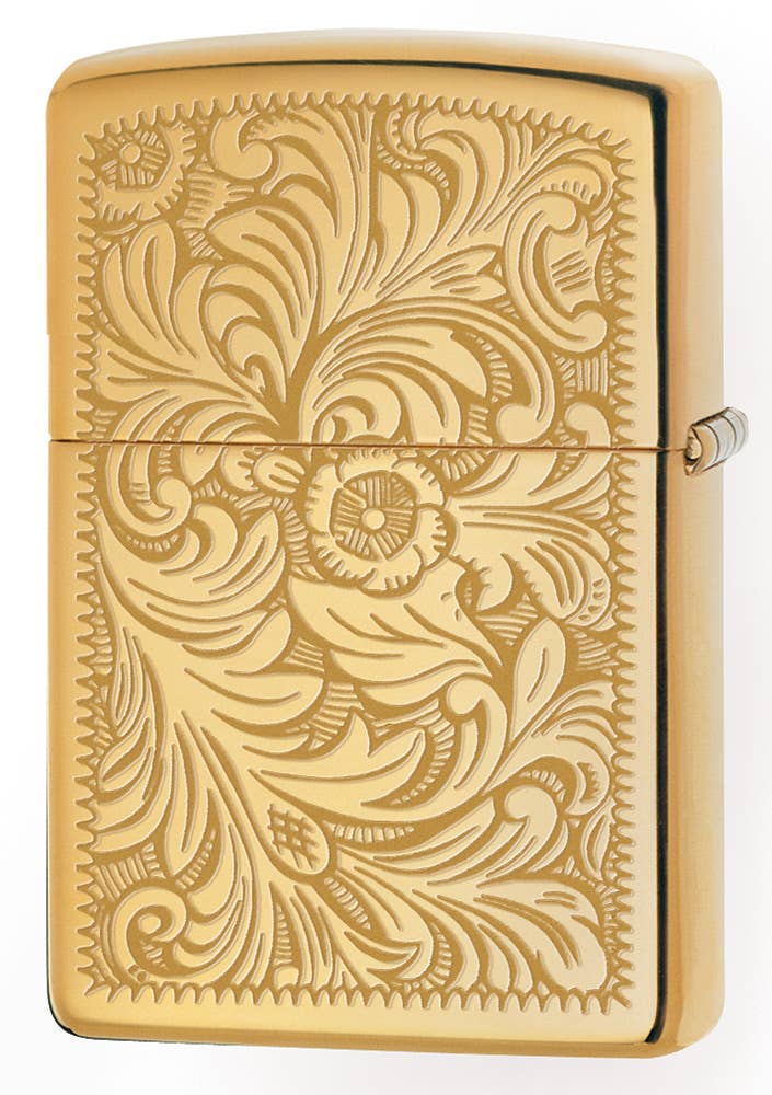 High Polish Brass Venetian Zippo Lighter