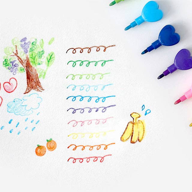 Rainbow Heart Stackable Crayon Pen