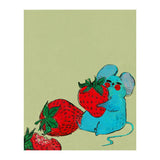 "Blue Mouse & Strawberries" Print