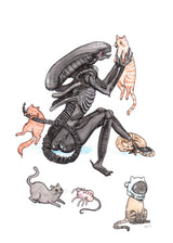 Extra-purrestrial - Alien with Cats Print