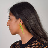 Green Chunky Bolt Earrings