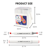 Dual-Tip Alcohol-Based Marker Set Of 48 With Coloring Book