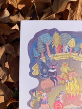 Camp Cryptid Risograph Print