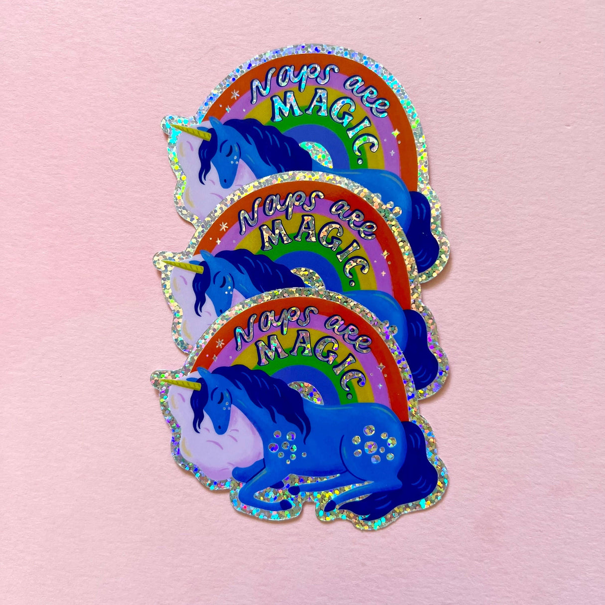 Glitter Unicorn Naps Are Magic Vinyl Sticker