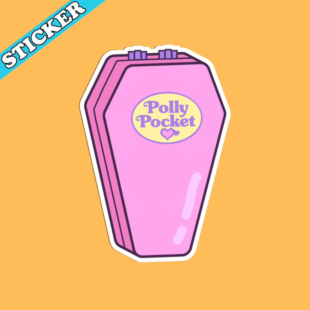 Polly Pocket Coffin Sticker, Retro Pastel Goth, Cute 90s y2k
