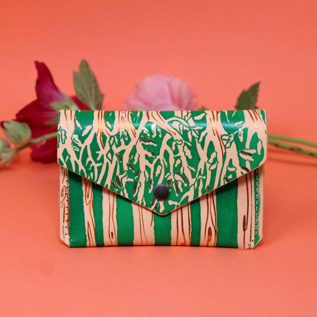 Leahter Forest Popper Purse