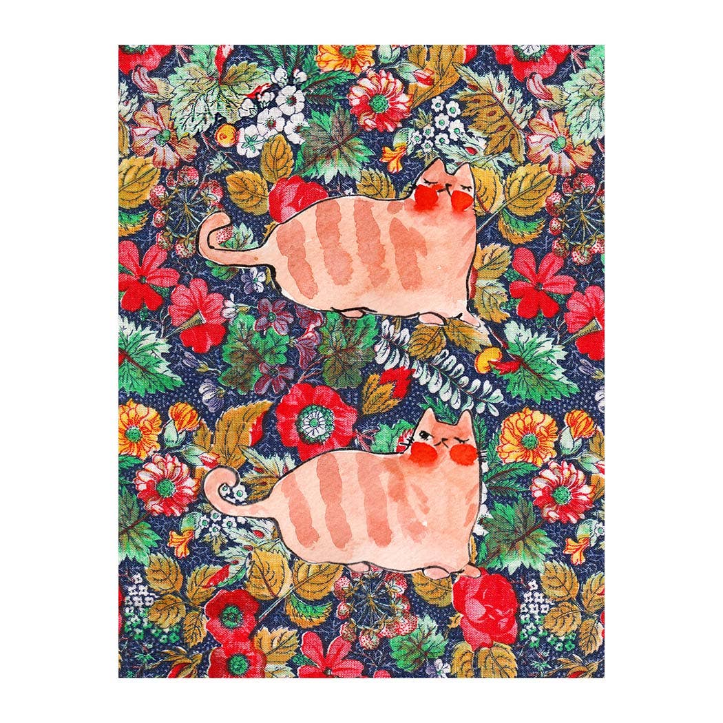 Print - "Resting Cat / Taking a Peek": 5x7 Inches