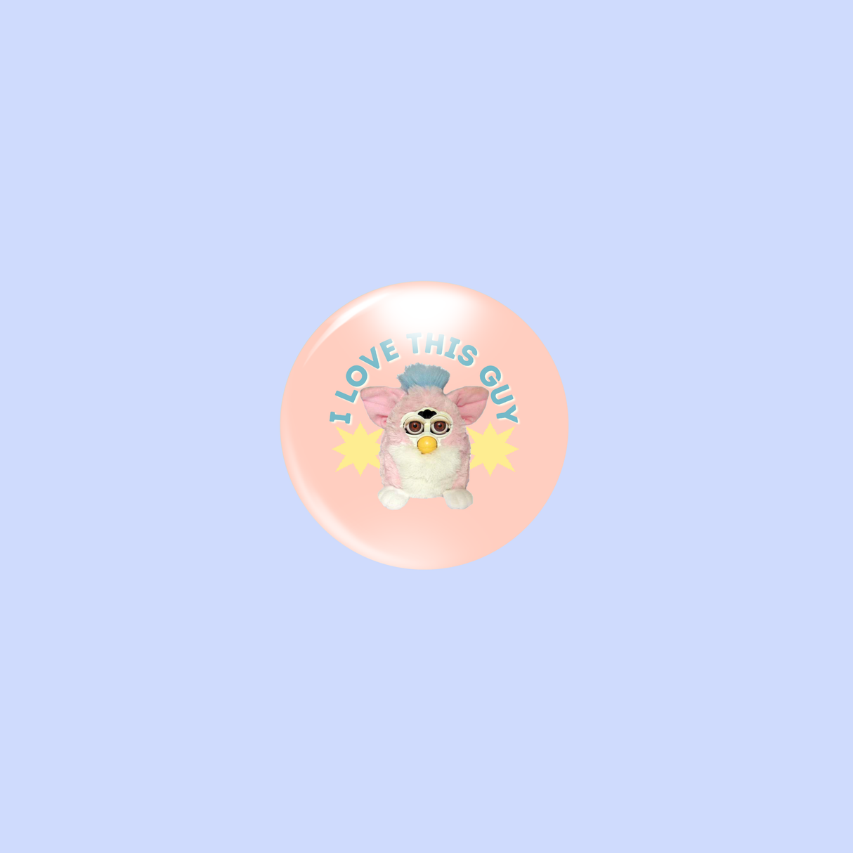 Furby Love Art Pinback Button