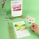 12-Month Watercolor Calendar Set For 2026