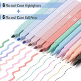 Aesthetic No Bleed Highlighters & Pens - 12 Pack