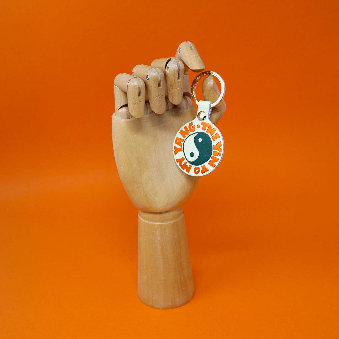Leather Yin and Yang Key Fob