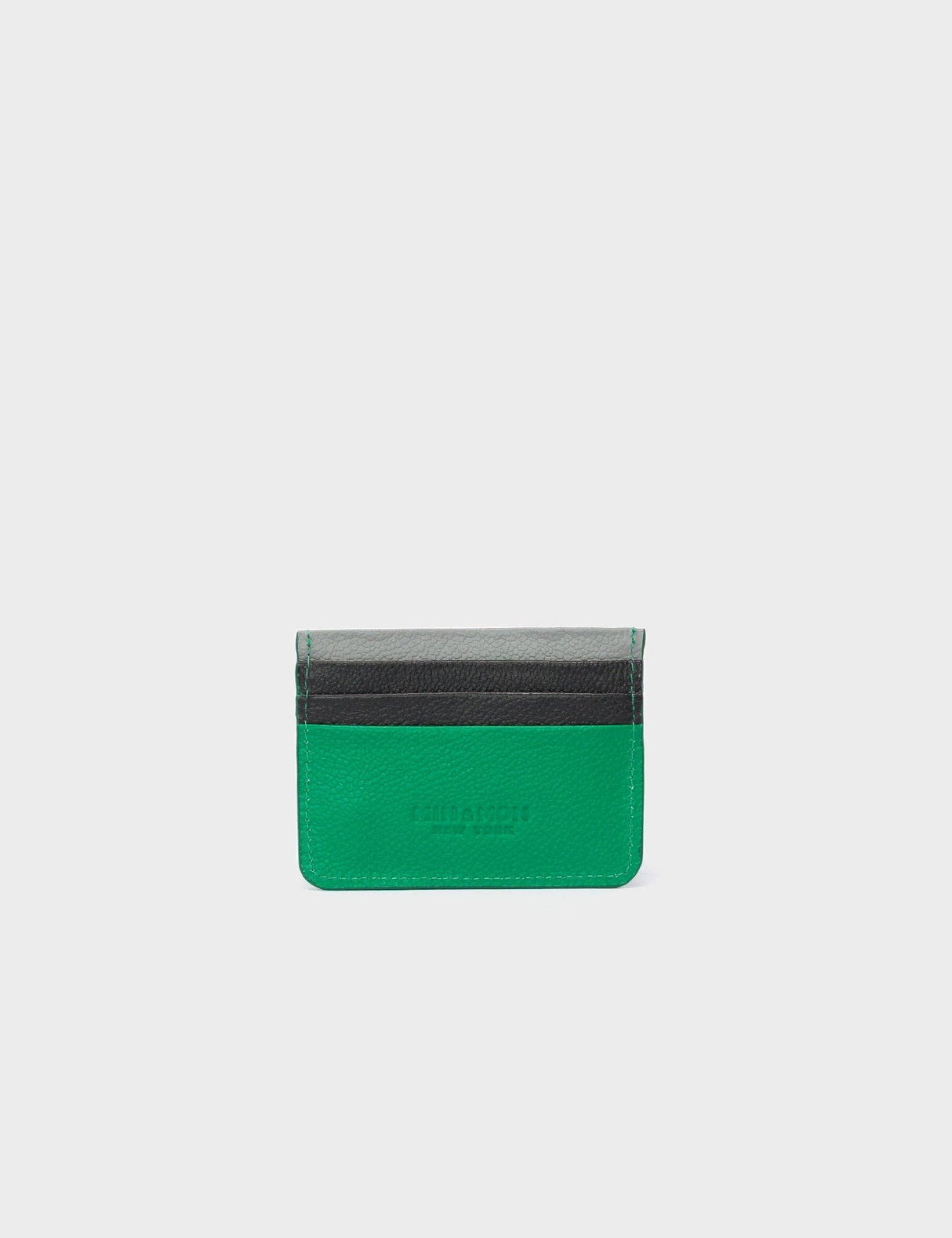 Filium Irish Green Leather Cardholder - Floralia Embroidery