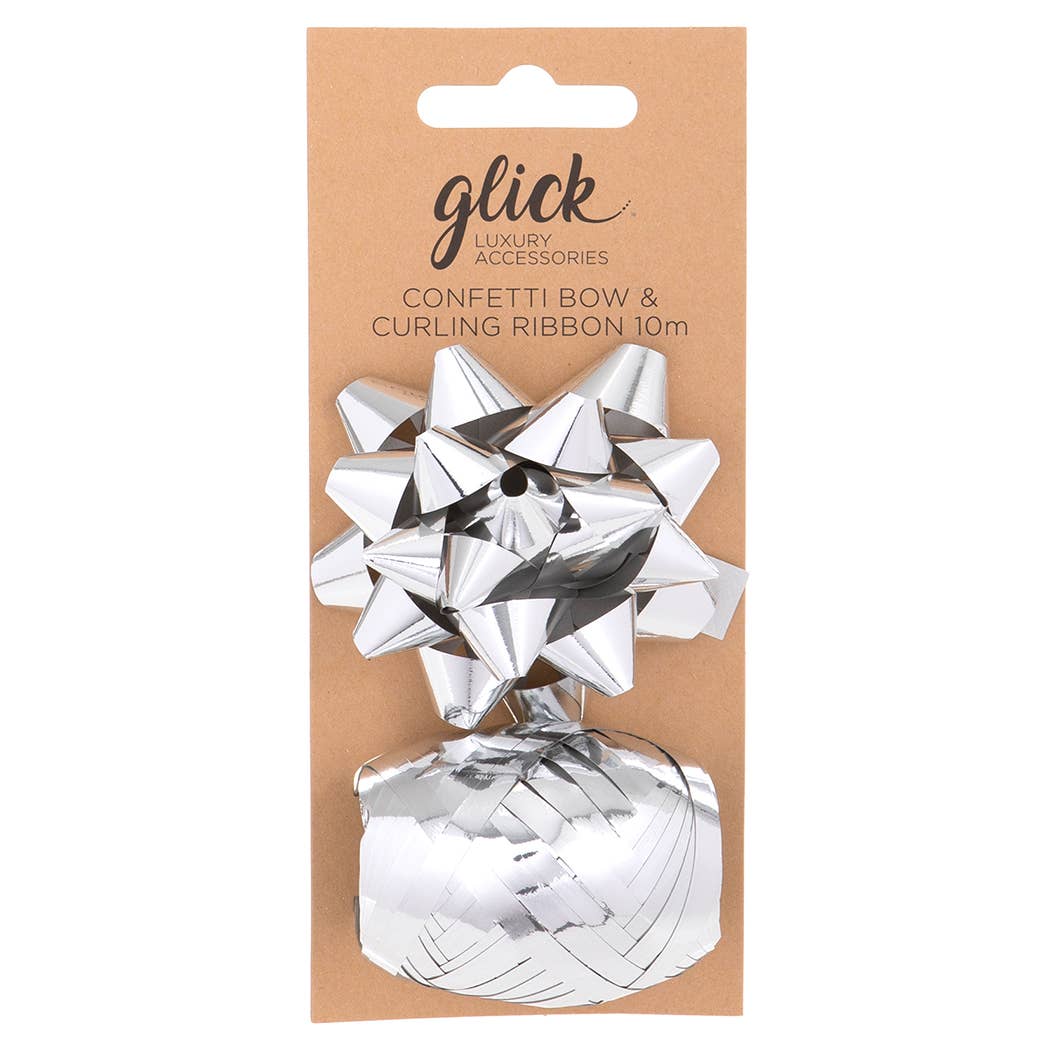 Metallic Silver Bow + Curling Ribbon Multipack