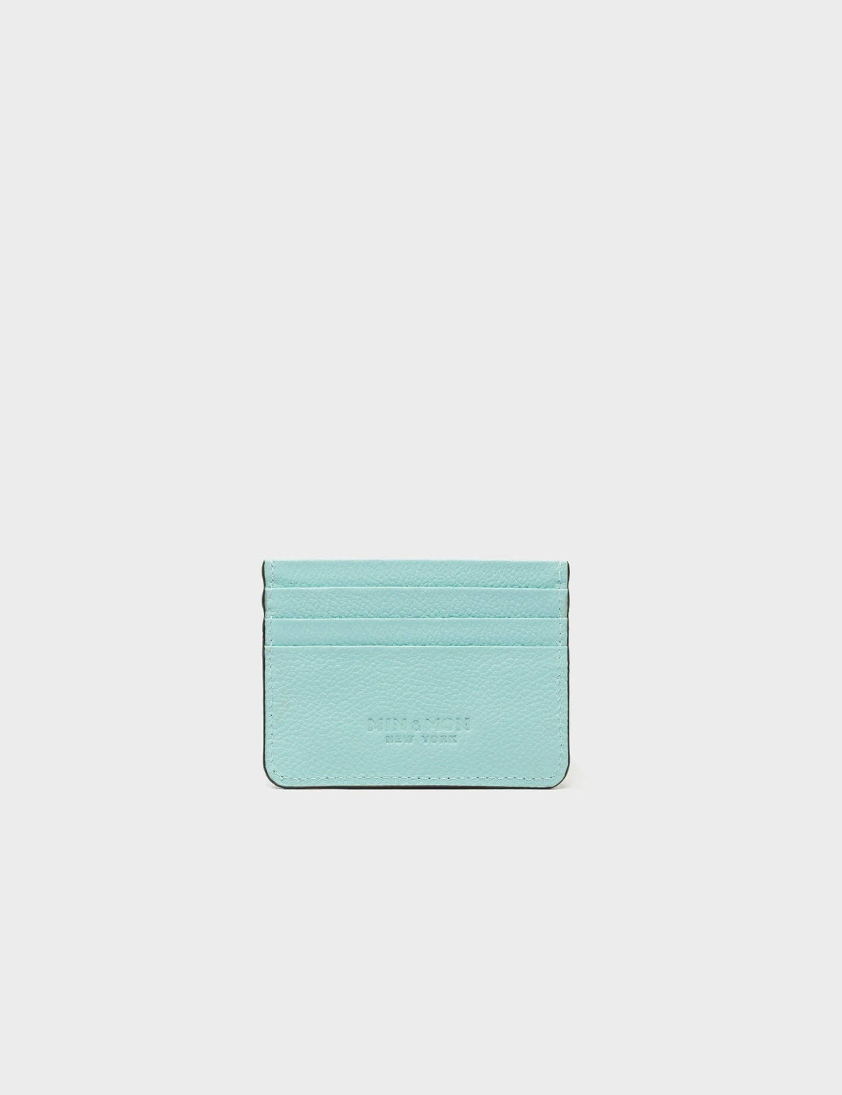 Filium Eggshell Blue Leather Cardholder - All Over Eyes Embroidery