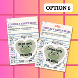 Frog Funny Relatable Spoiled Waterproof Vinyl Sticker