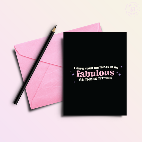 Fabulous Titties Birthday Card