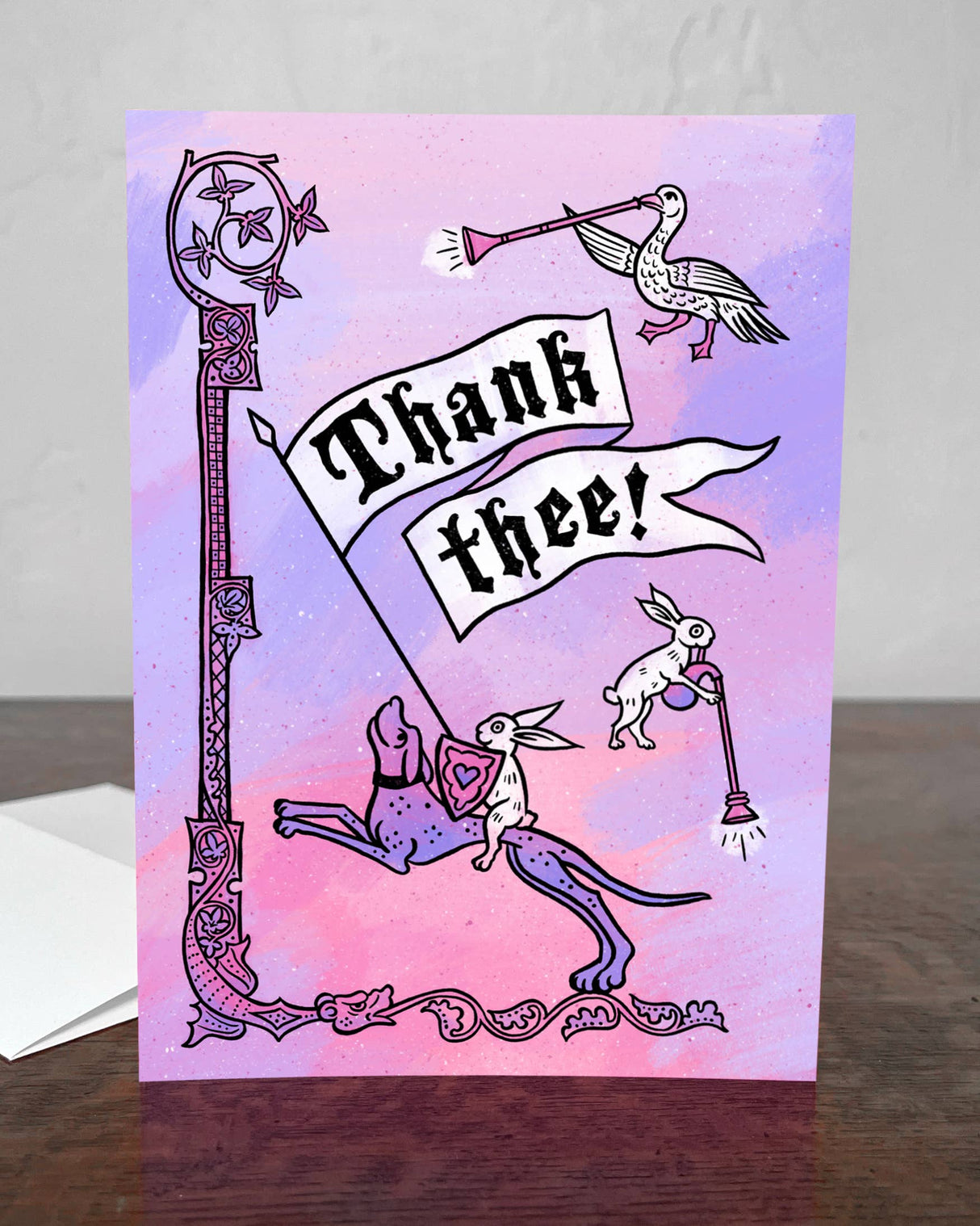 Thank Thee  - Medieval Thank You card