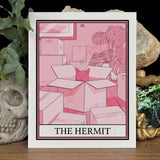 Cat Tarot The Hermit Art Print
