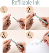 Aesthetic Pens Black Ink Fast Dry - 6 Pack
